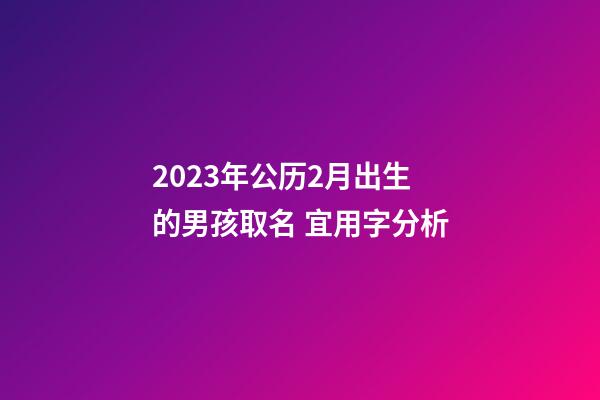 2023年公历2月出生的男孩取名 宜用字分析